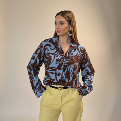 Camicia in viscosa e cotone
