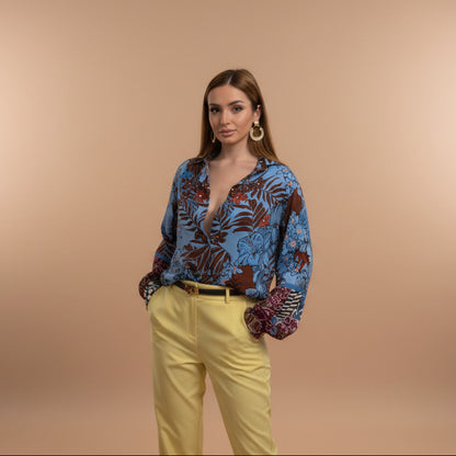 Camicia in viscosa e cotone