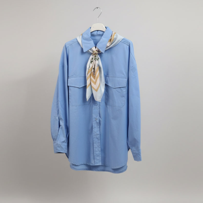 Camicia in cotone con foulard