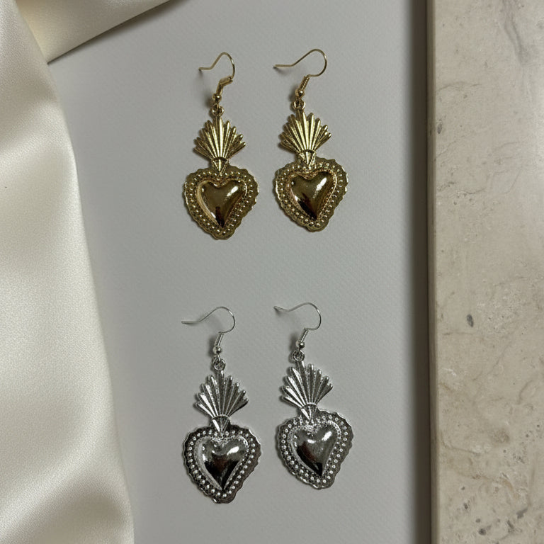 Orecchini cuore sacro