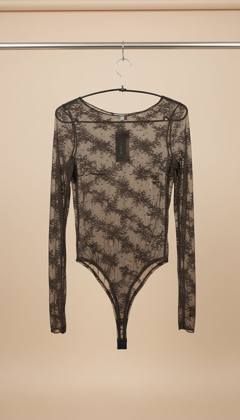 Body in pizzo con ricami