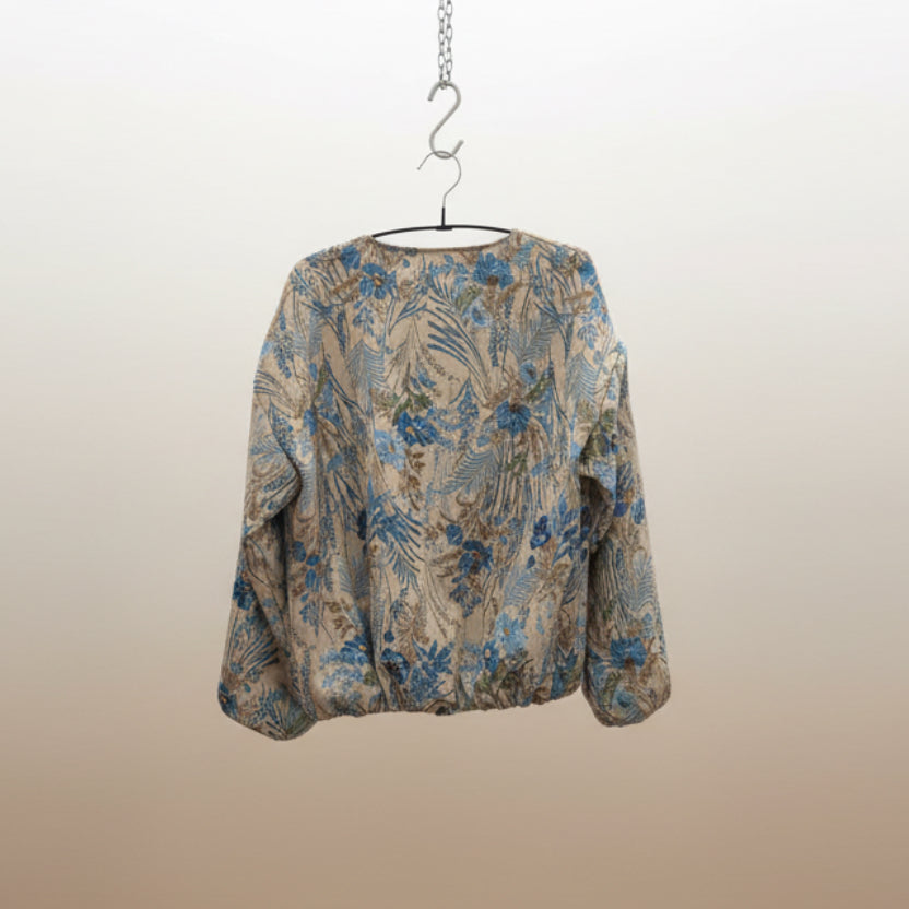 Bomber floreale in viscosa con zip