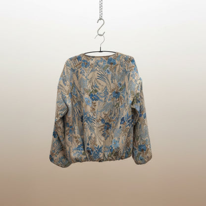 Bomber floreale in viscosa con zip