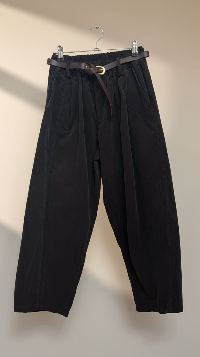 Pantalone Balloon velluto con cintura