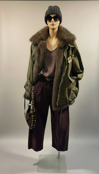 Pantalone Balloon velluto con cintura