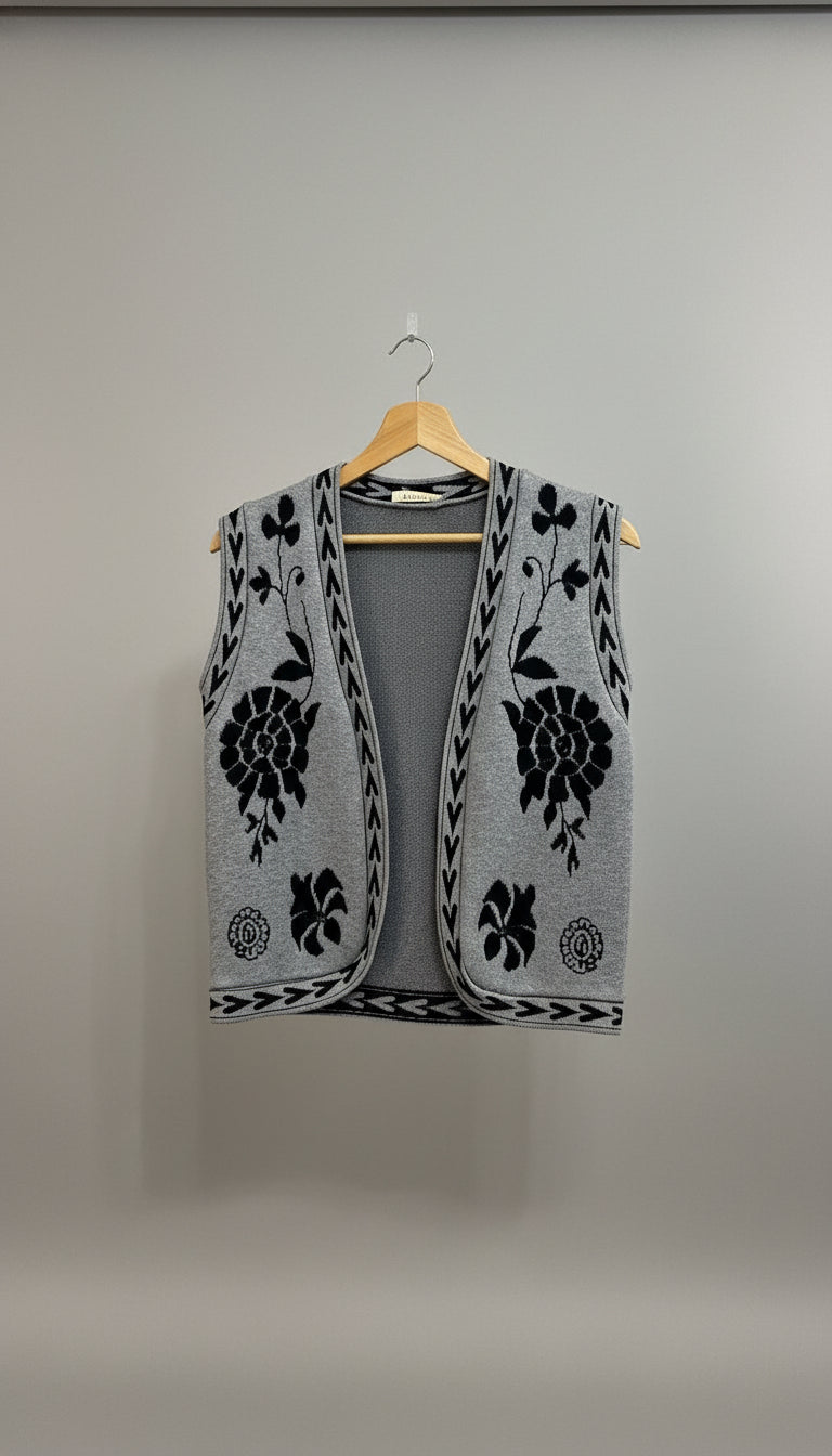 Gilet in viscosa con ricami