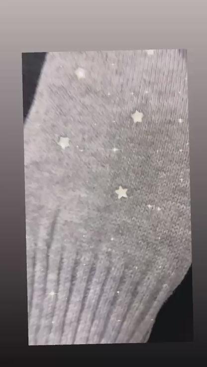 Manicotti cashmere con strass