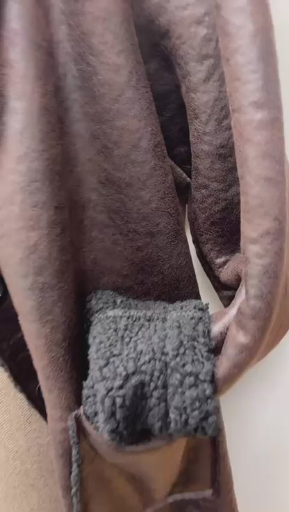 Giacca in montone ecopelle a bottoni