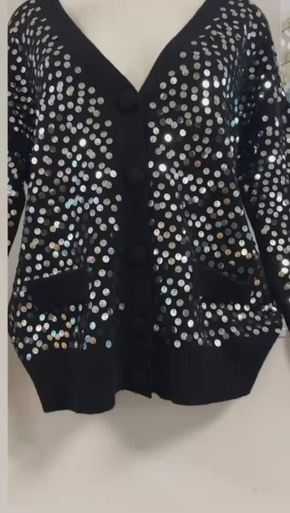 Cardigan con paillettes