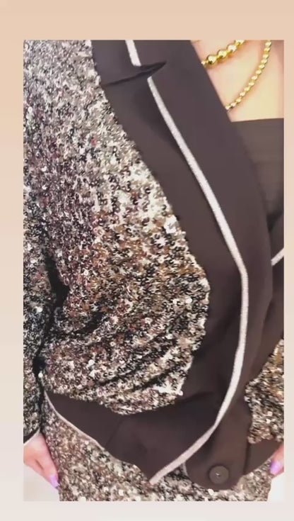 Completo Giacca e Gonna in paillettes