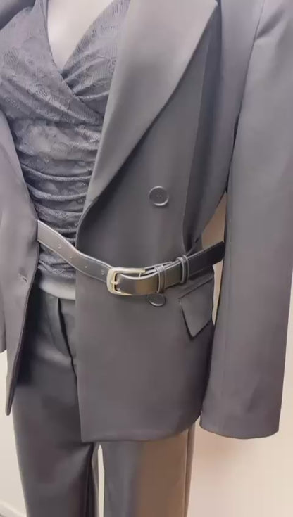 Giacca sartoriale doppiopetto con cintura